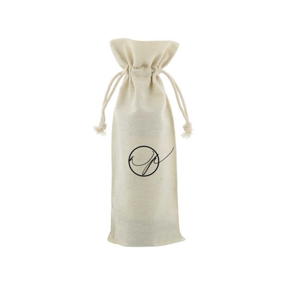 100 pieces Printed Linen Bottle Drawstring Bag 15x38cm